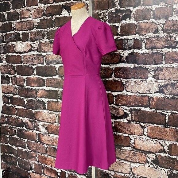 Daisy Dapper Retro Dress A-Line Midi V Neck Purple NWT Size Large L - Picture 6 of 16